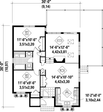Main Floor Plan for House Plan #6146-00127