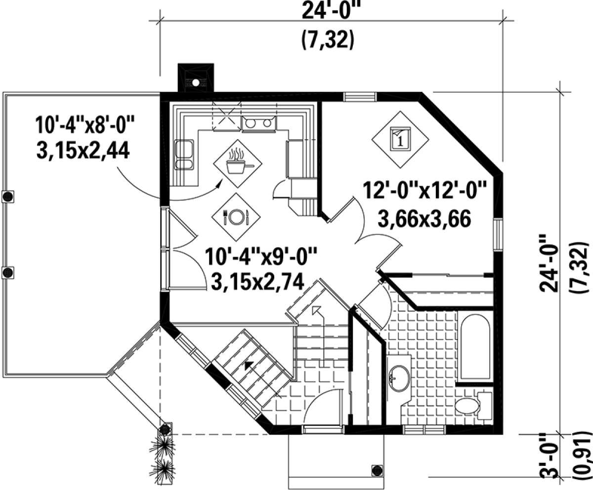 Main Floor Plan for House Plan #6146-00128