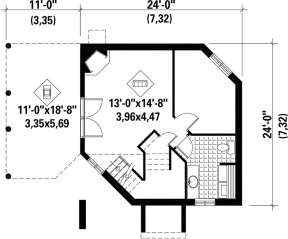 Basement Floor Plan  for House Plan #6146-00128