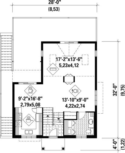Main Floor Plan for House Plan #6146-00129