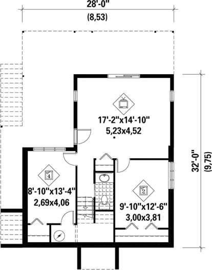 Basement Floor Plan for House Plan #6146-00129