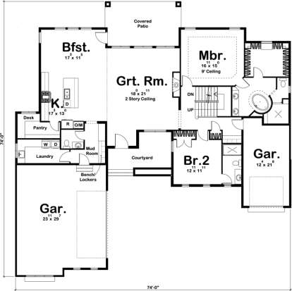 Floorplan 1 for House Plan #963-00142