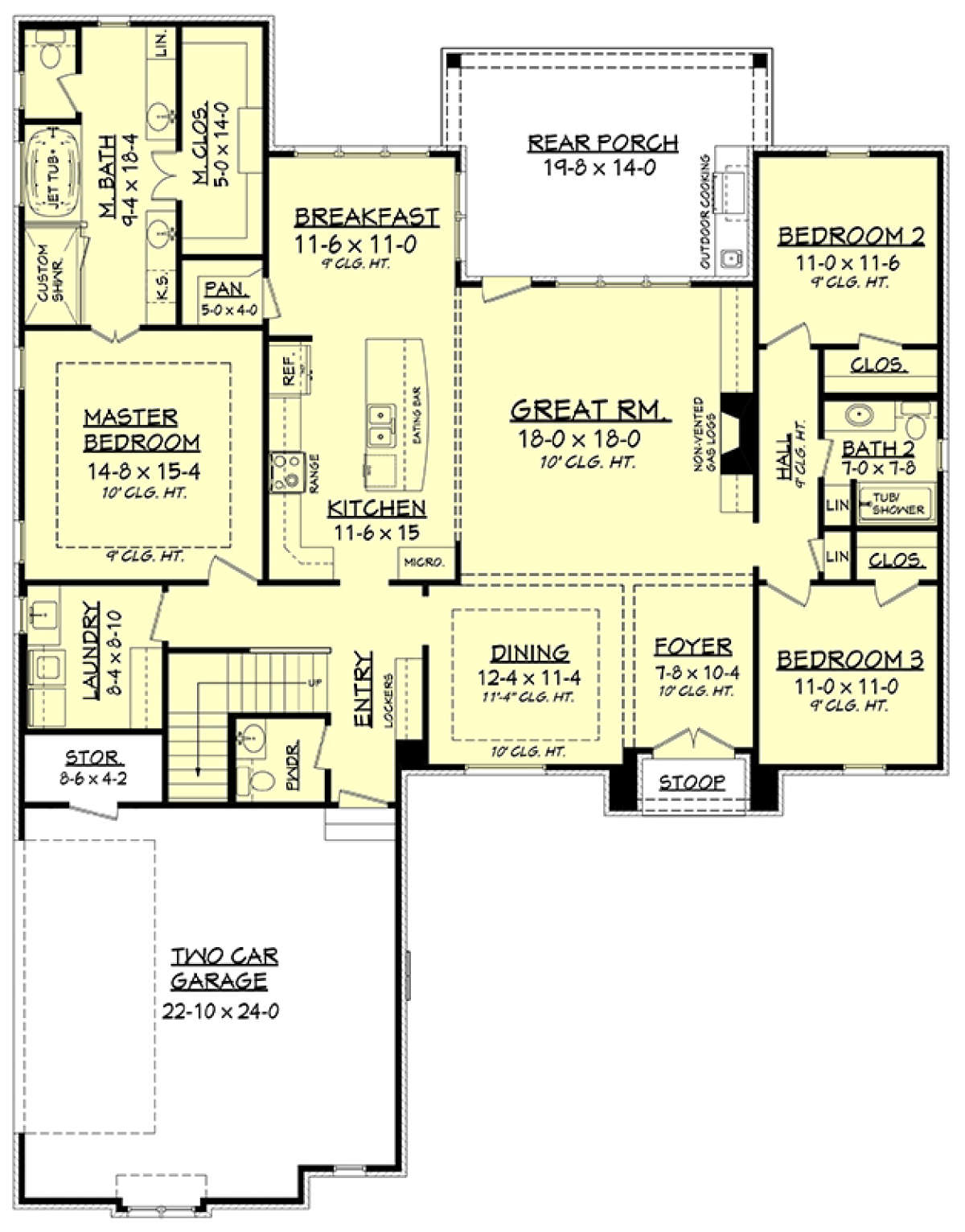 Main Floor Plan for House Plan #041-00140