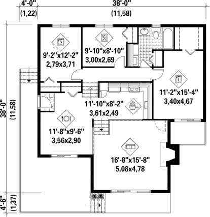 Main Floor Plan for House Plan #6146-00130