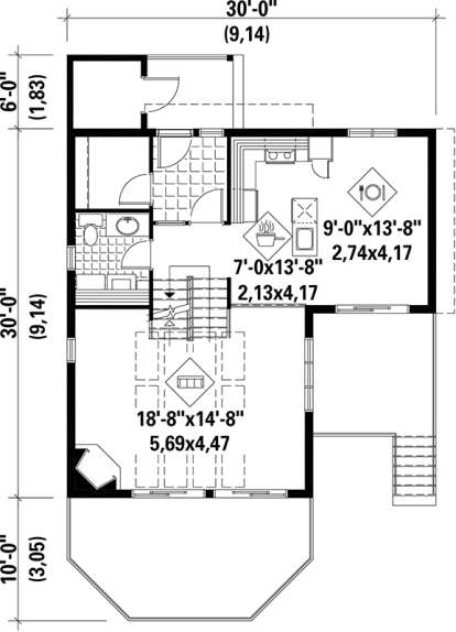 Main Floor Plan for House Plan #6146-00132