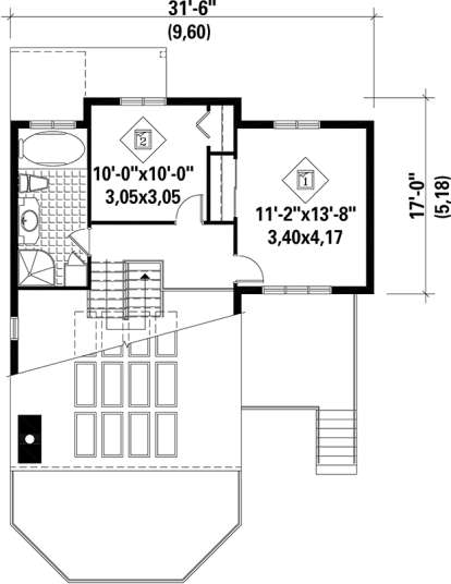 Upper Floor Plan for House Plan #6146-00132