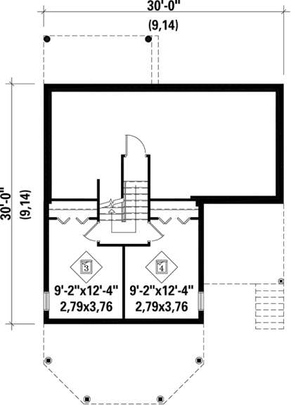 Basement Floor Plan for House Plan #6146-00132