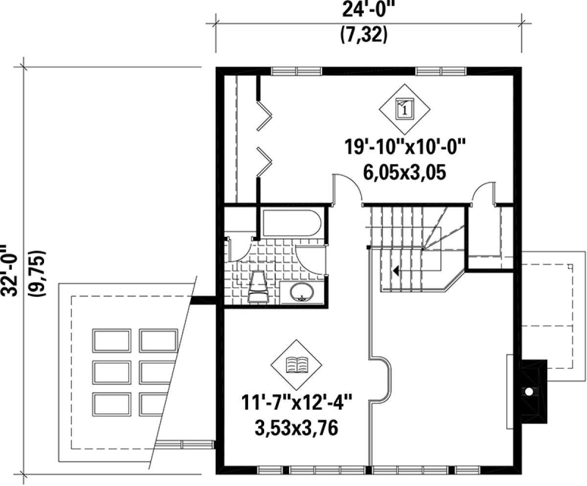 Upper Floor Plan for House Plan #6146-00133