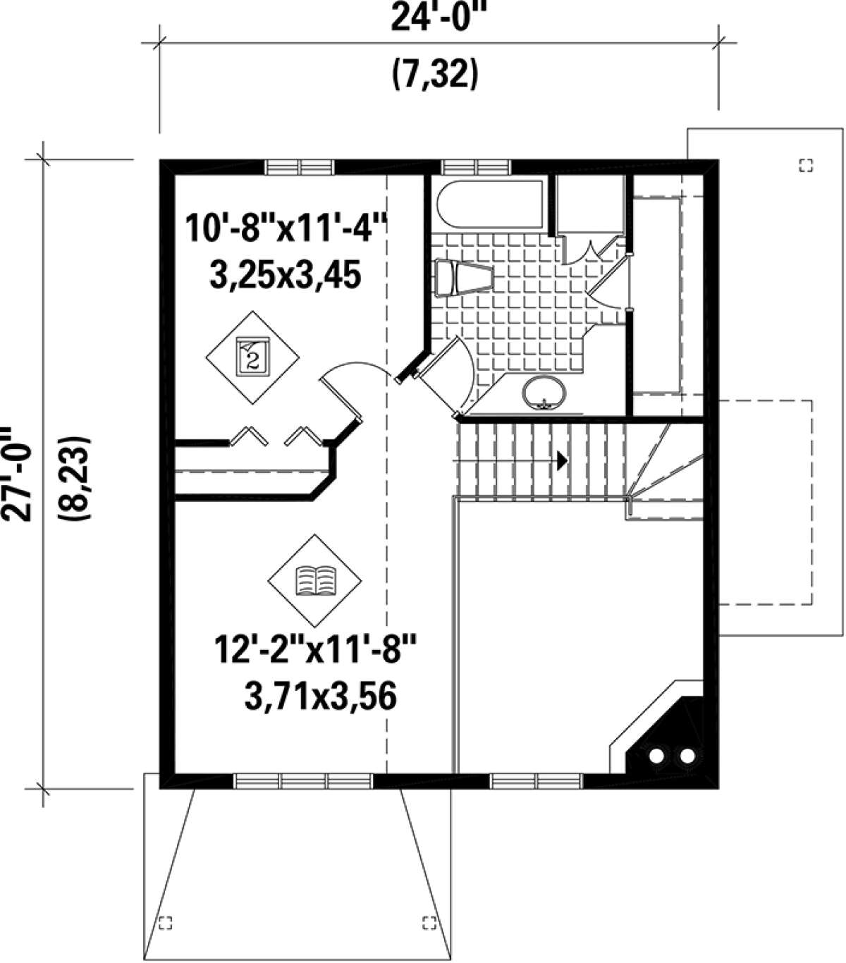 Upper Floor Plan for House Plan #6146-00135