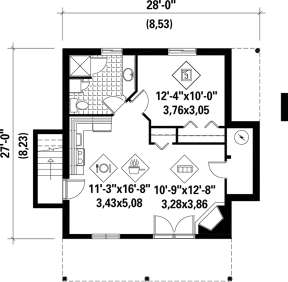 Basement Floor Plan for House Plan #6146-00135