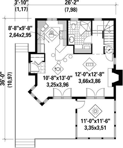 Main Floor Plan for House Plan #6146-00136