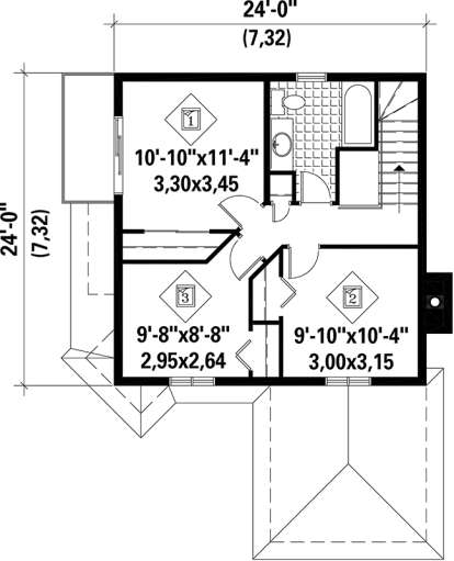 Upper Floor Plan for House Plan #6146-00136