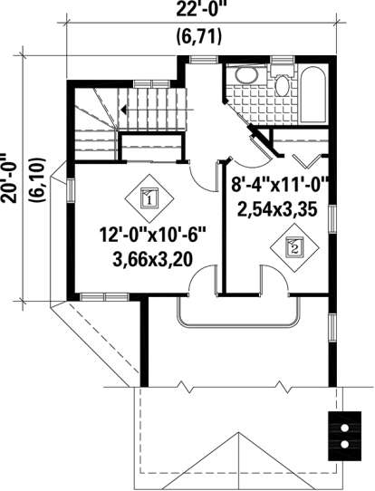 Upper Floor Plan for House Plan #6146-00139