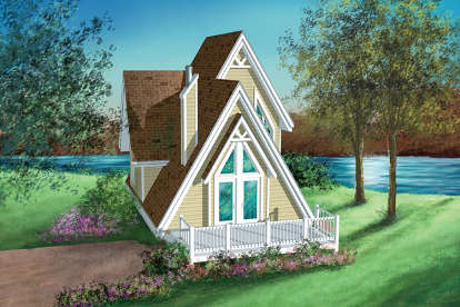 A Frame House Plan #6146-00140 Elevation Photo