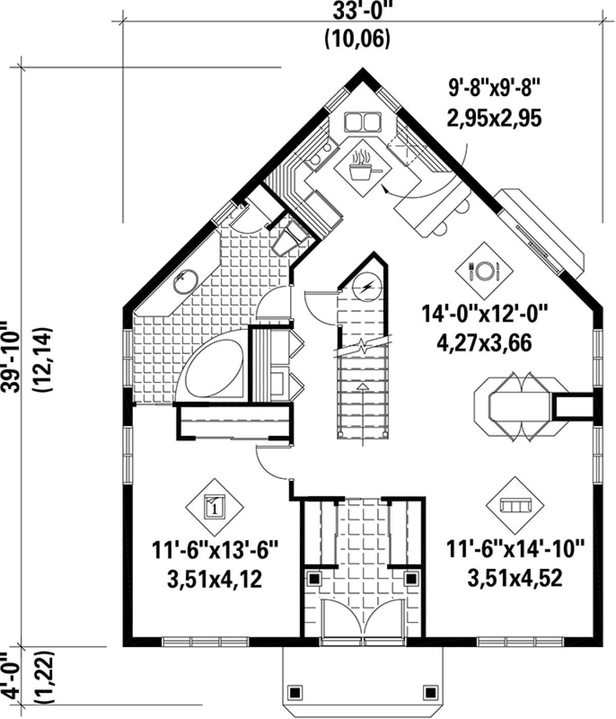 Main Floor Plan for House Plan #6146-00143