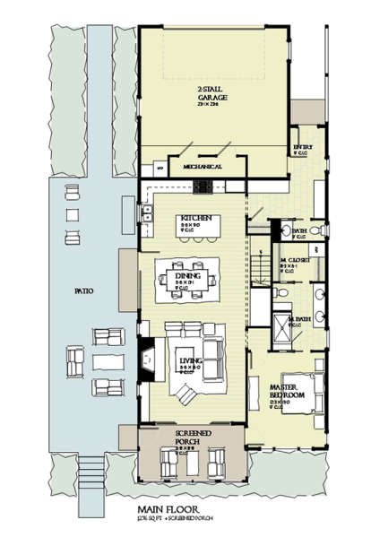 Main Floor Plan for House Plan #1637-00124