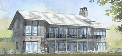 Mountain Rustic House Plan #1637-00125 Elevation Photo