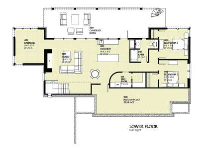 Basement Floor Plan  for House Plan #1637-00125