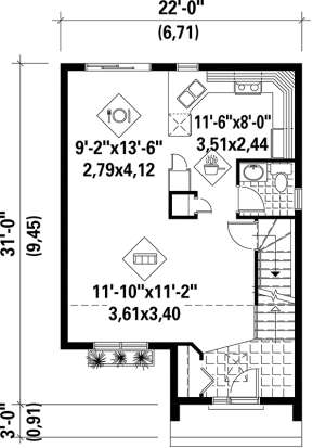 Main Floor Plan for House Plan #6146-00144