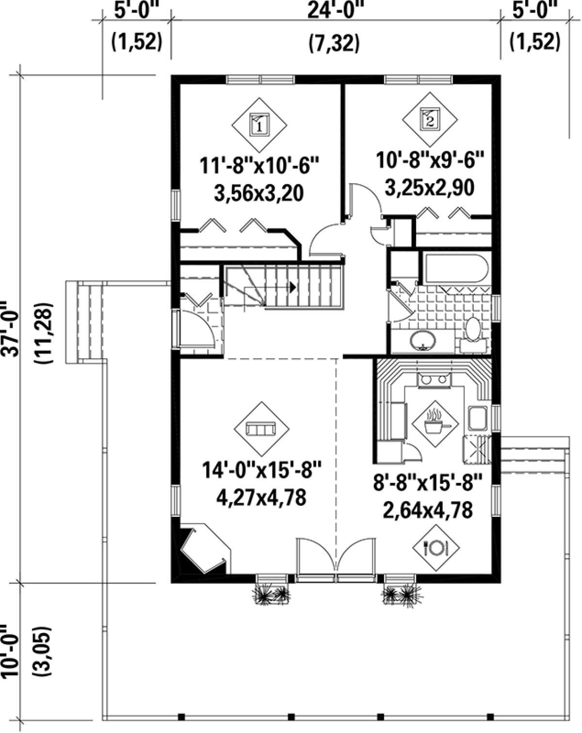 Main Floor Plan for House Plan #6146-00146