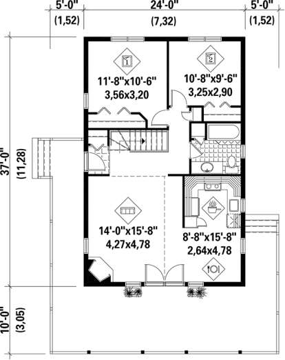 Main Floor Plan for House Plan #6146-00146