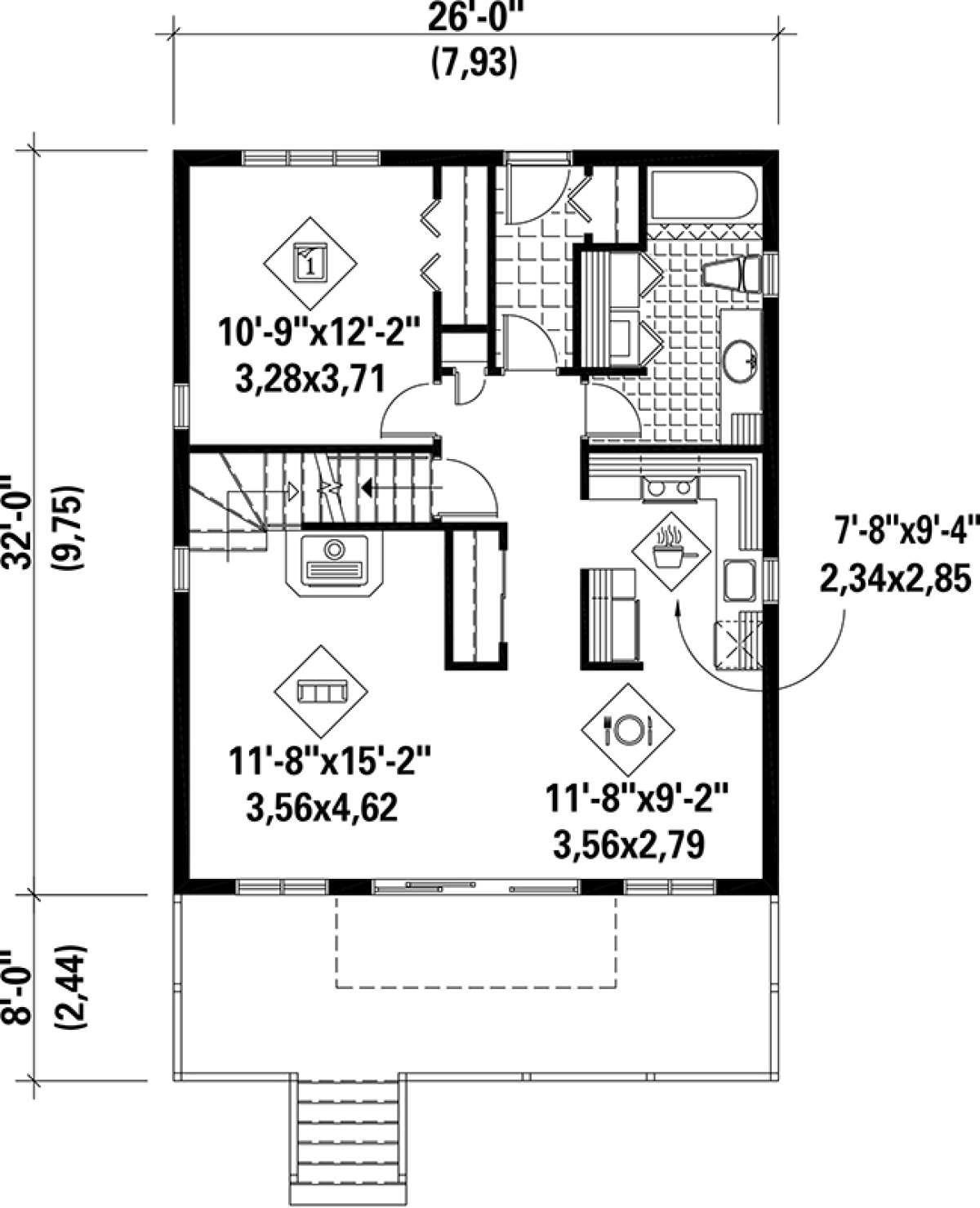 Main Floor Plan for House Plan #6146-00148