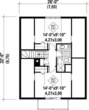 Upper Floor Plan for House Plan #6146-00148