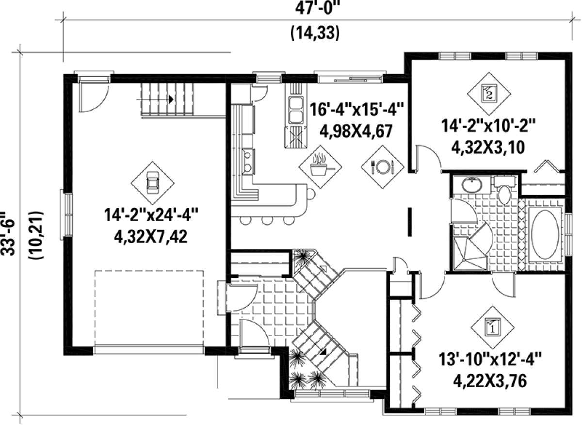 Main Floor Plan for House Plan #6146-00149