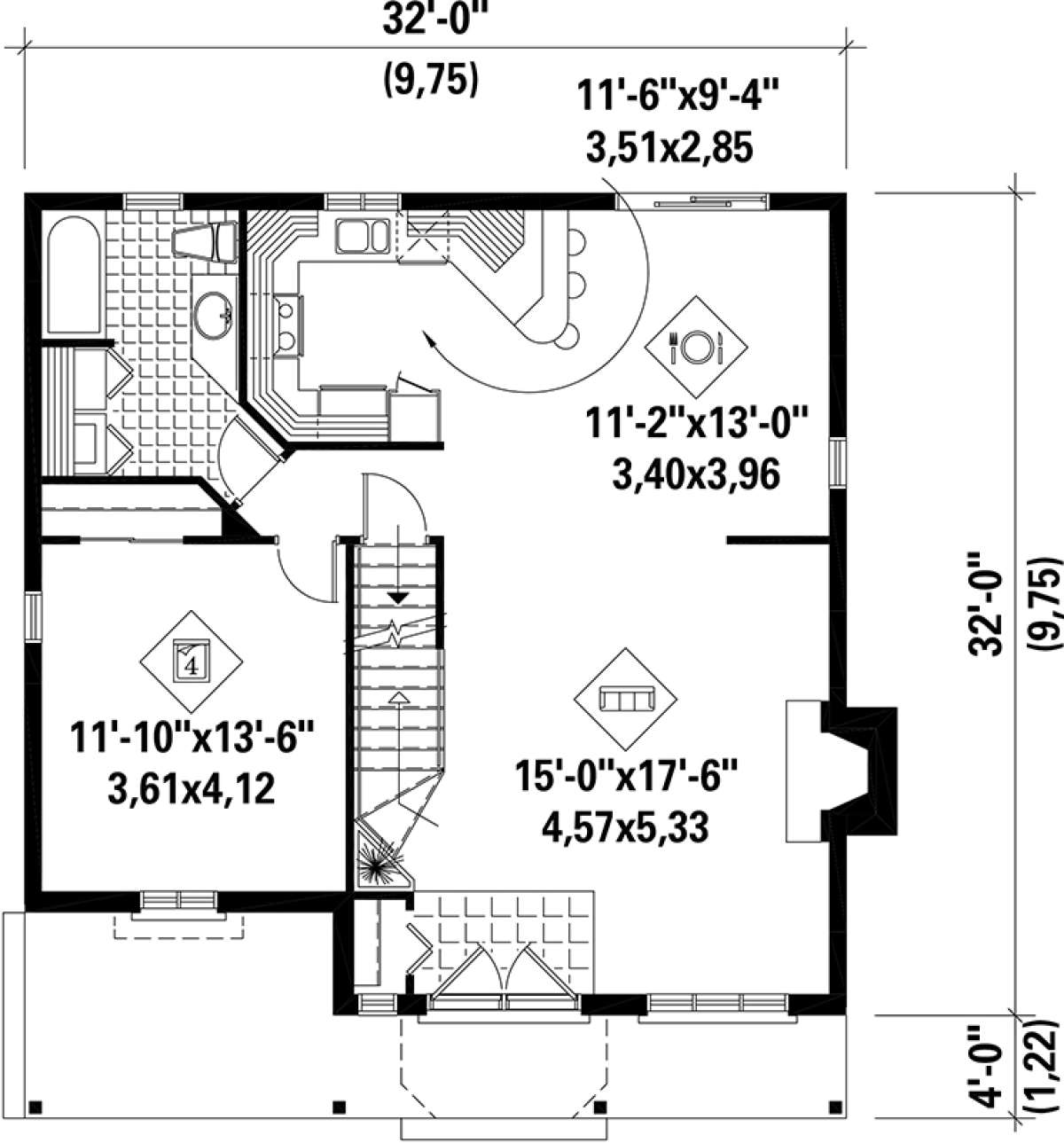 Main Floor Plan for House Plan #6146-00150
