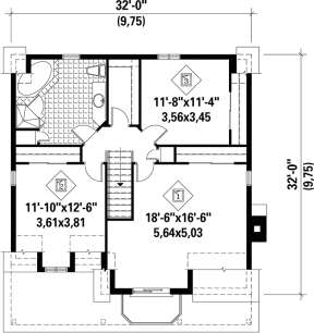 Upper Floor Plan for House Plan #6146-00150