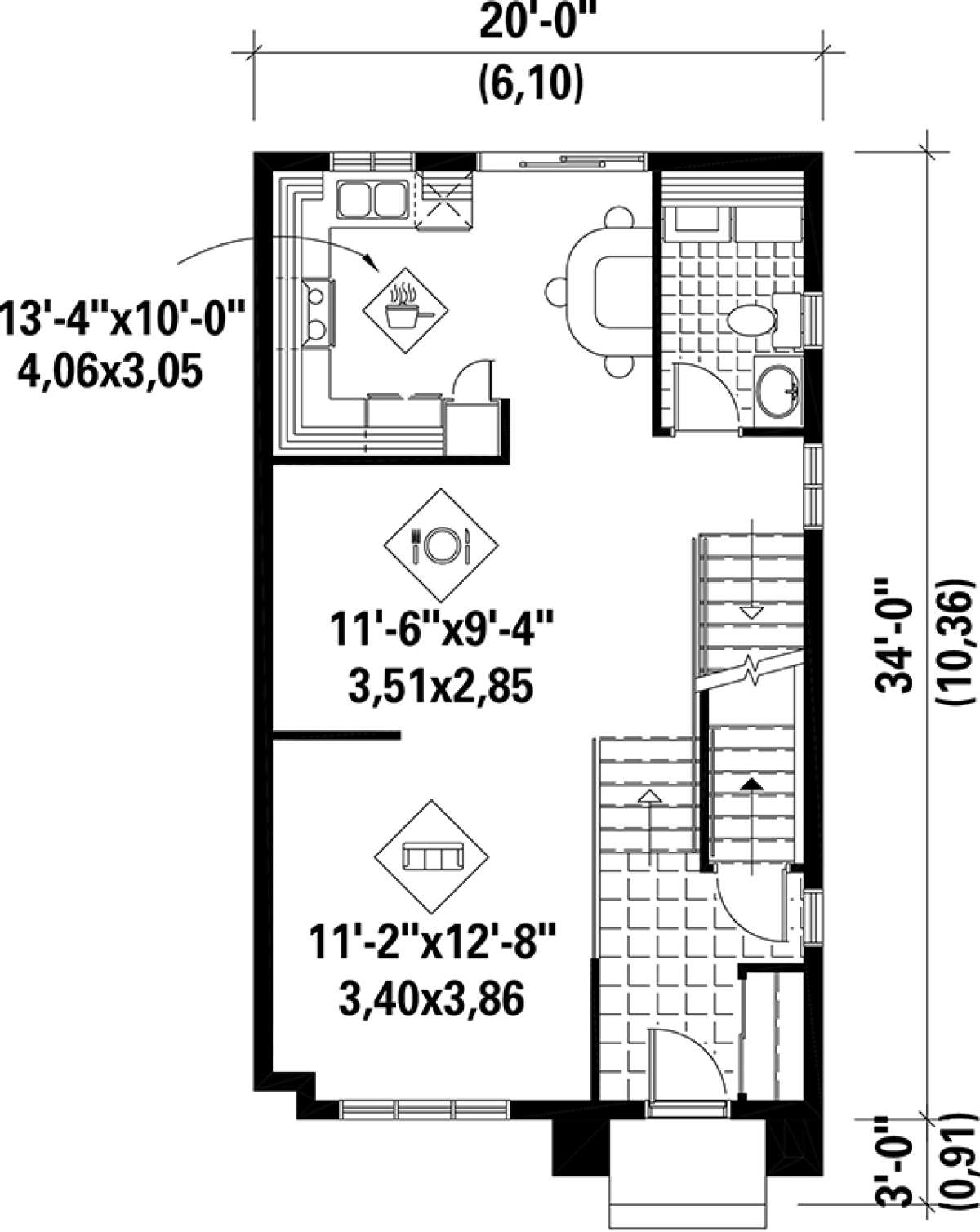 Main Floor Plan for House Plan #6146-00151