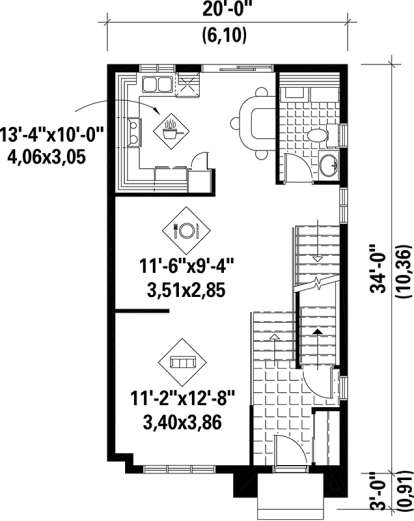 Main Floor Plan for House Plan #6146-00151