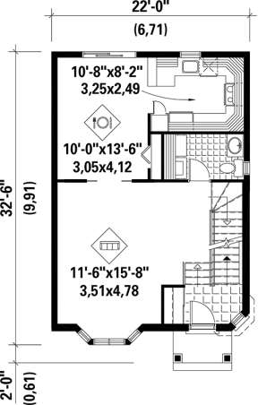 Main Floor Plan for House Plan #6146-00152