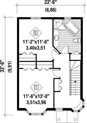 Upper Floor Plan for House Plan #6146-00152