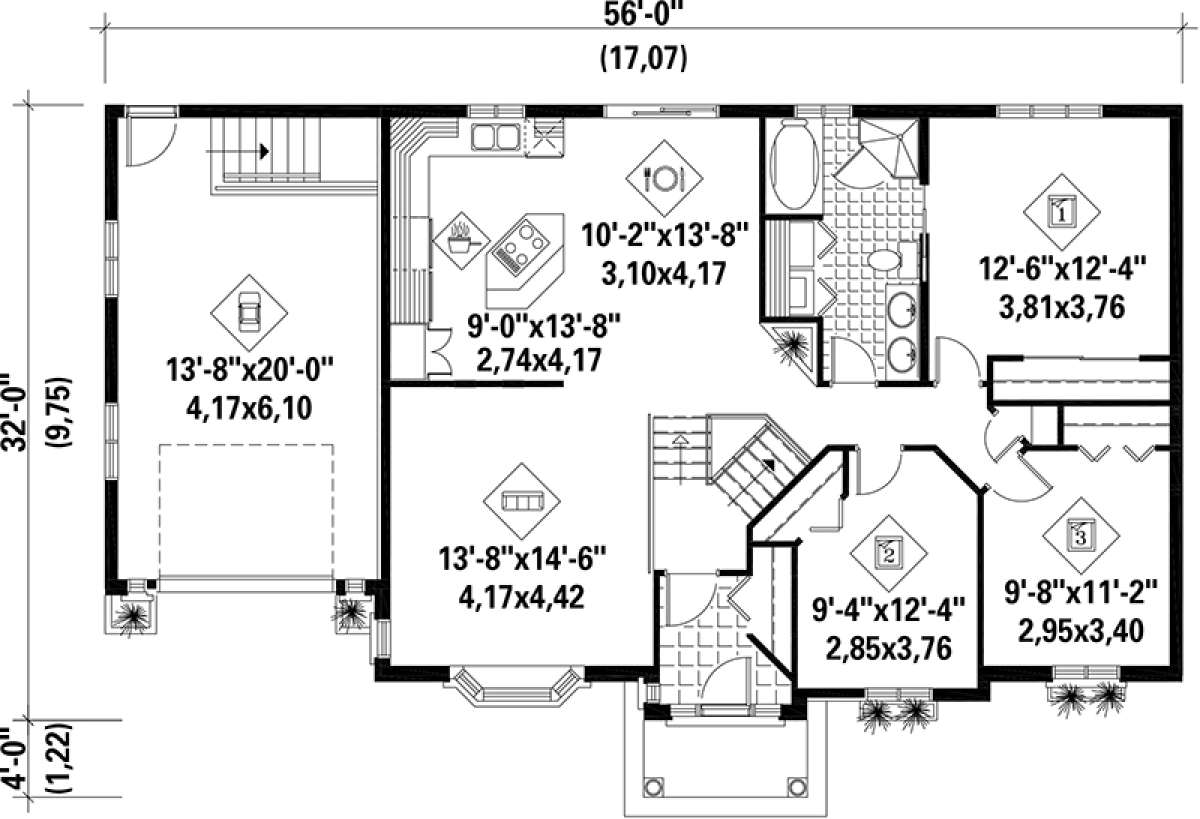 Main Floor Plan for House Plan #6146-00153