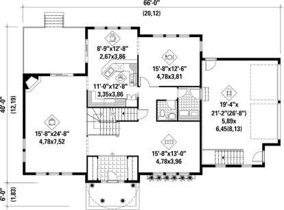 Main Floor Plan for House Plan #6146-00155