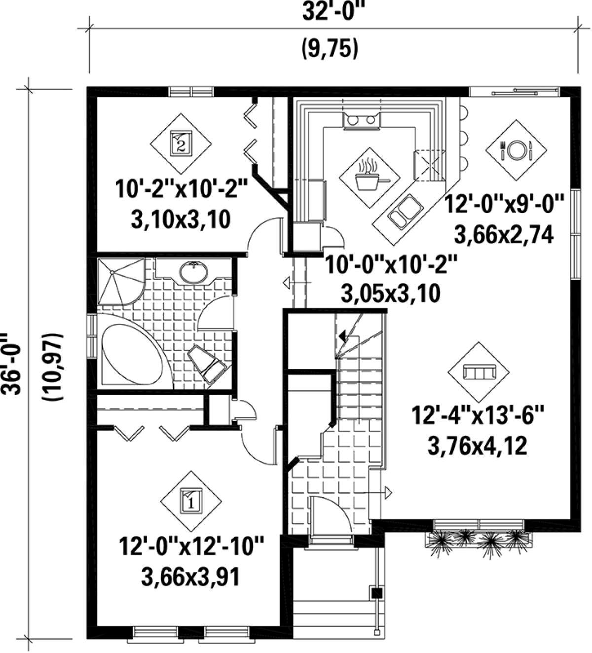 Main Floor Plan for House Plan #6146-00156