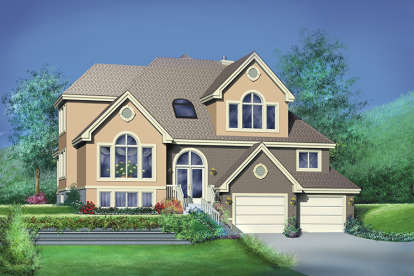 European House Plan #6146-00157 Elevation Photo