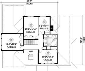 Upper Floor Plan for House Plan #6146-00157