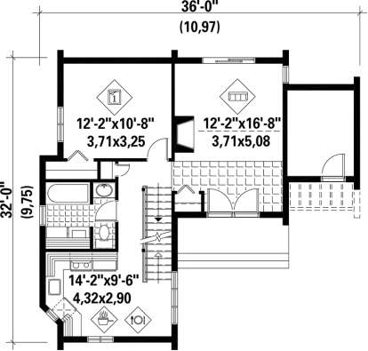 Main Floor Plan for House Plan #6146-00158