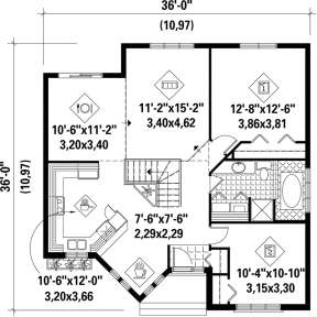 Main Floor Plan for House Plan #6146-00160
