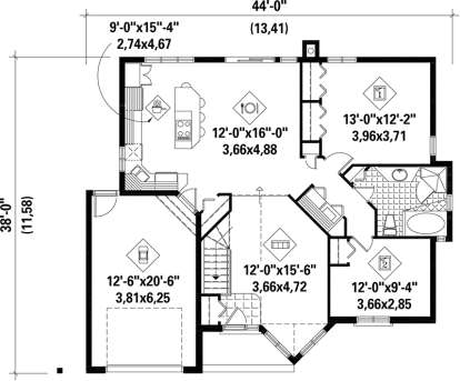 Main Floor Plan for House Plan #6146-00163
