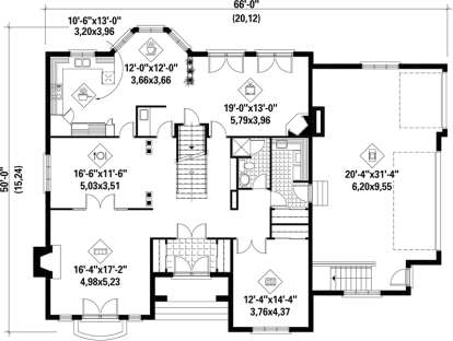 Main Floor Plan for House Plan #6146-00164