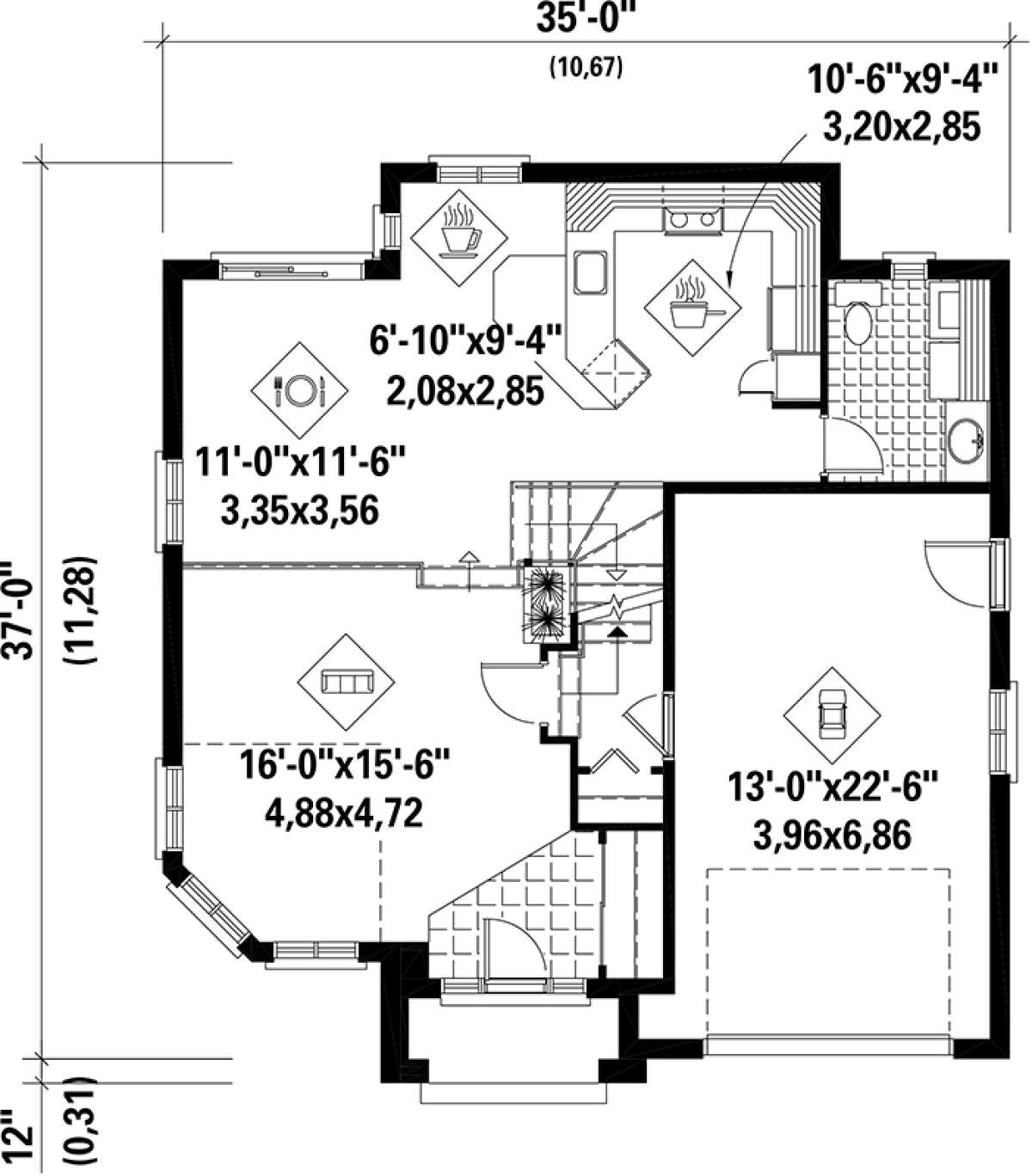 Main Floor Plan for House Plan #6146-00165
