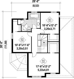 Upper Floor Plan for House Plan #6146-00165