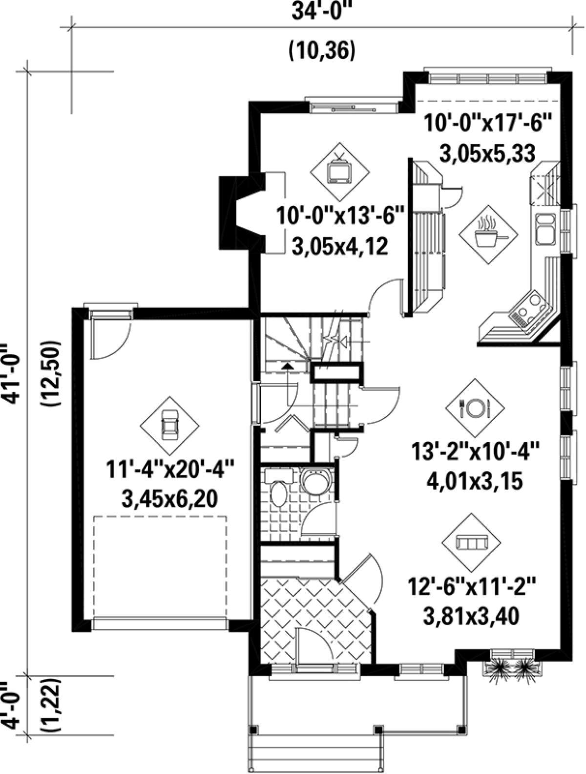 Main Floor Plan for House Plan #6146-00166