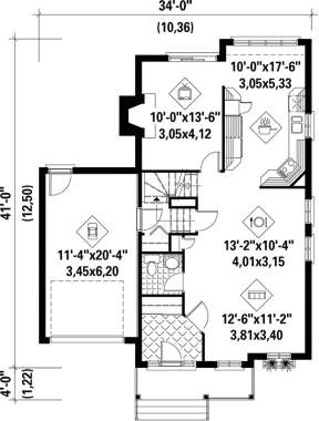 Main Floor Plan for House Plan #6146-00166