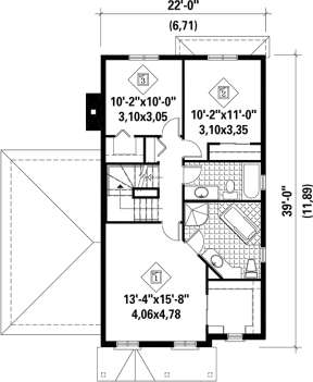 Second Level for House Plan #6146-00166