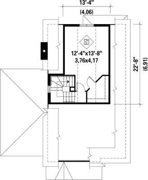 Third Level for House Plan #6146-00166