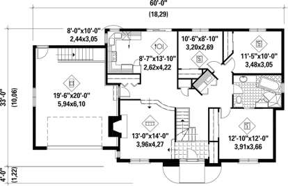 Main Floor Plan for House Plan #6146-00168